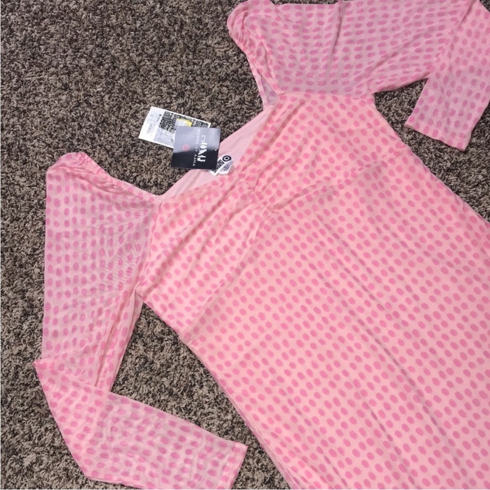 Pink Long Sleeve Midi A-Line Dress Various Sizes | NWT House of Aama - Picture 5 of 11